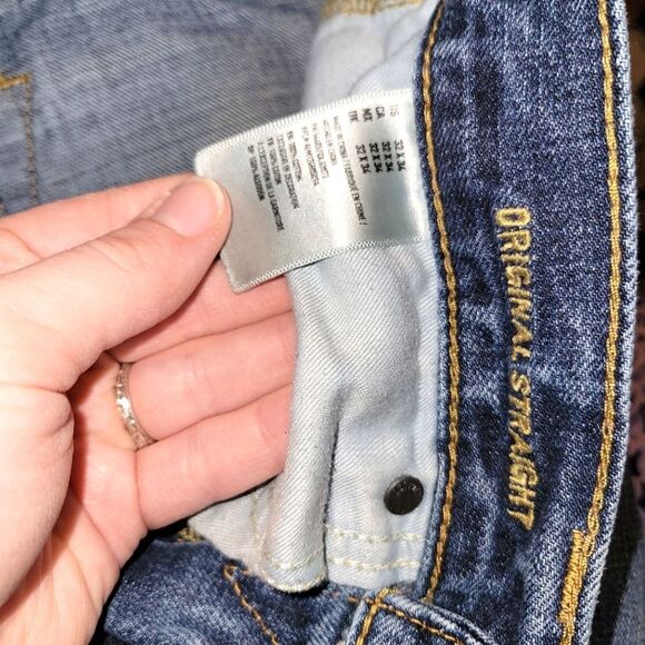 American Eagle Men's Distressed Original Straight Jeans 32 34 - Picture 7 of 9